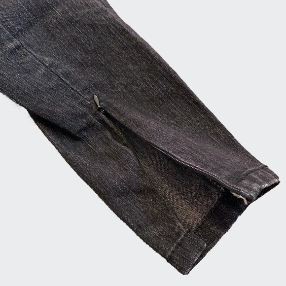 VINTAGE ZARA LOW CUT SKINNY JEANS DENIM RULES FADED BLACK ZIP DARK WASH - Picture 2 of 6